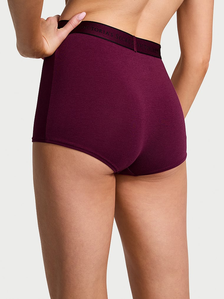 Cotton Logo Cotton High-Waist Boyshort Panty Cotton