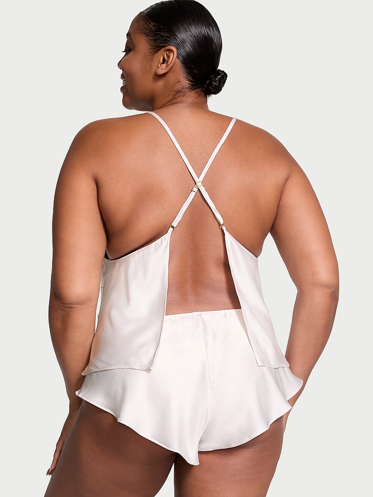 Victoria's Secret Satin Open-Back Cami & Shorts Set