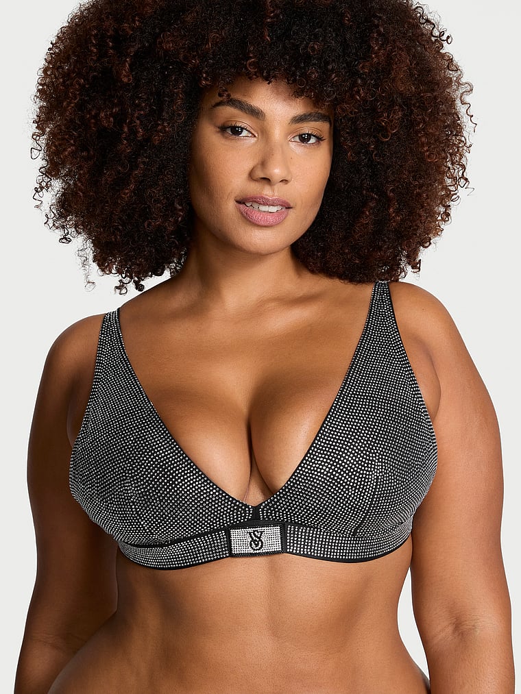 The T-shirt Shine Cotton Wireless Plunge Bralette Shine
