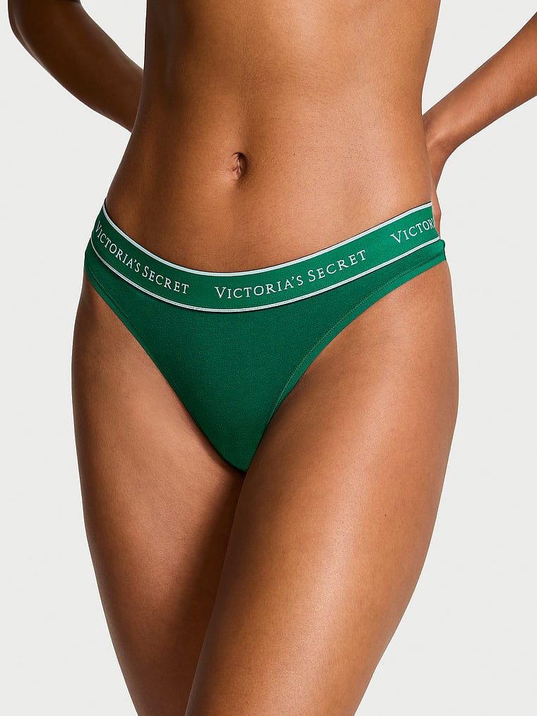 Cotton Logo Cotton Thong Panty Smooth
