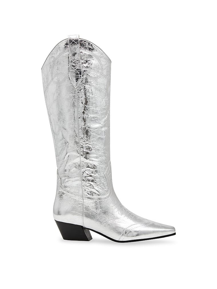 Steve Madden Dollie Silver Leather Boots
