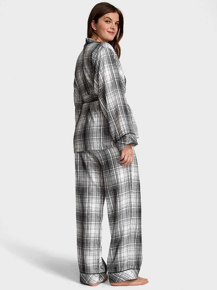 Victoria's Secret Flannel Wrap Long Pajama Set