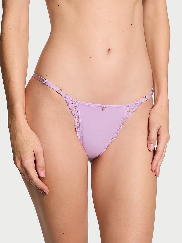 Dream Angels Lace-Trim Adjustable String Bikini Panty Lace trim
