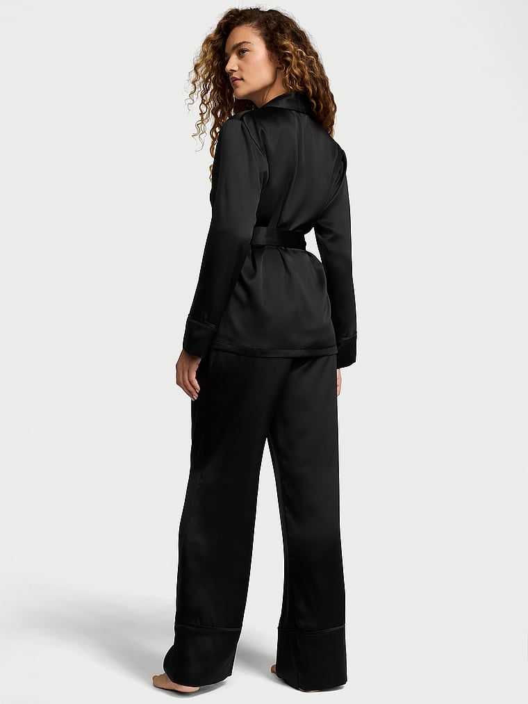 Victoria's Secret Victoria's Secret Dream Satin Wrap Top Long Pajama Set