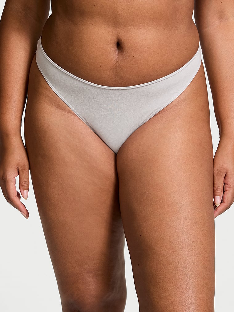 Victoria's Secret Stretch Cotton High-Leg Scoop Thong Panty Smooth