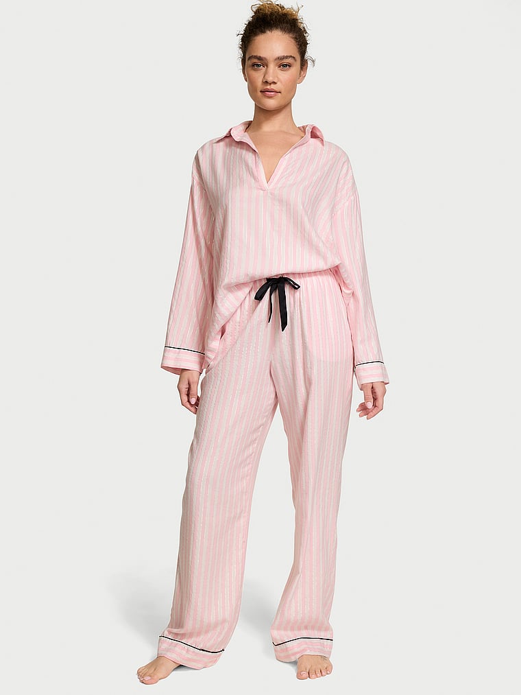 Victoria's Secret Flannel Popover Long Pajama Set