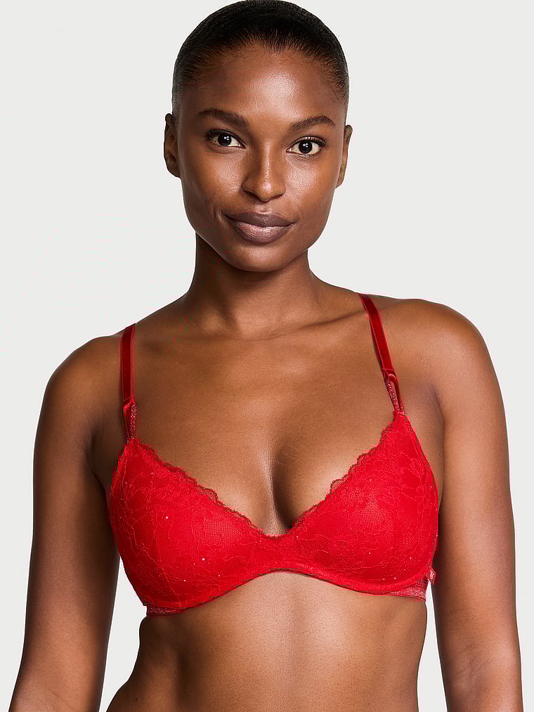 Victoria's Secret Sexy Tee Sequin Posey Lace Wireless Push-Up Bra Sequin Lace