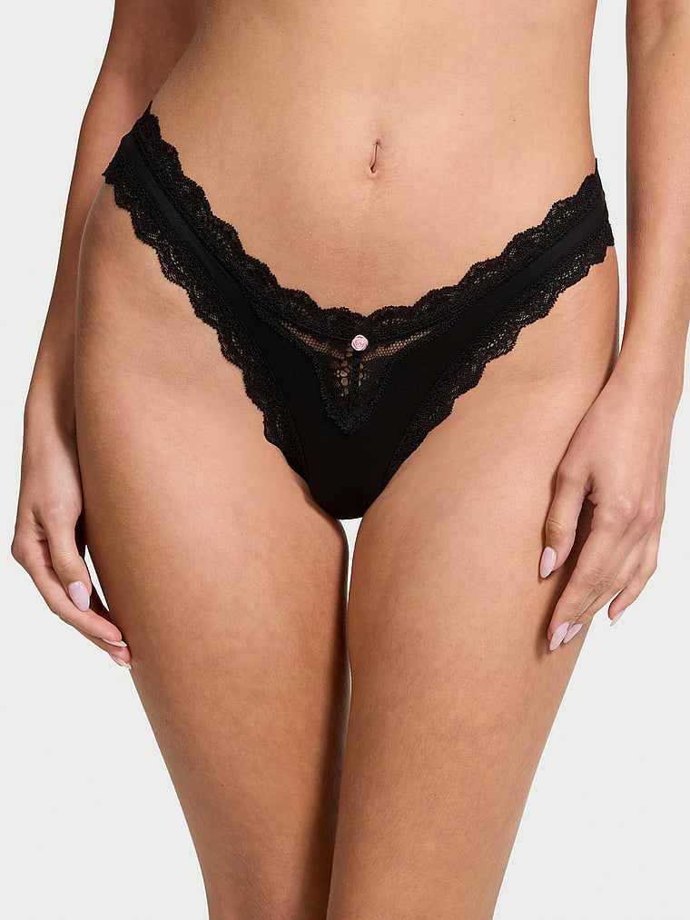 Dream Angels Lace-Trim Brazilian Panty Lace Trim