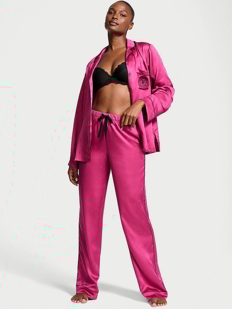 Victoria's Secret Glazed Satin Long Pajama Set