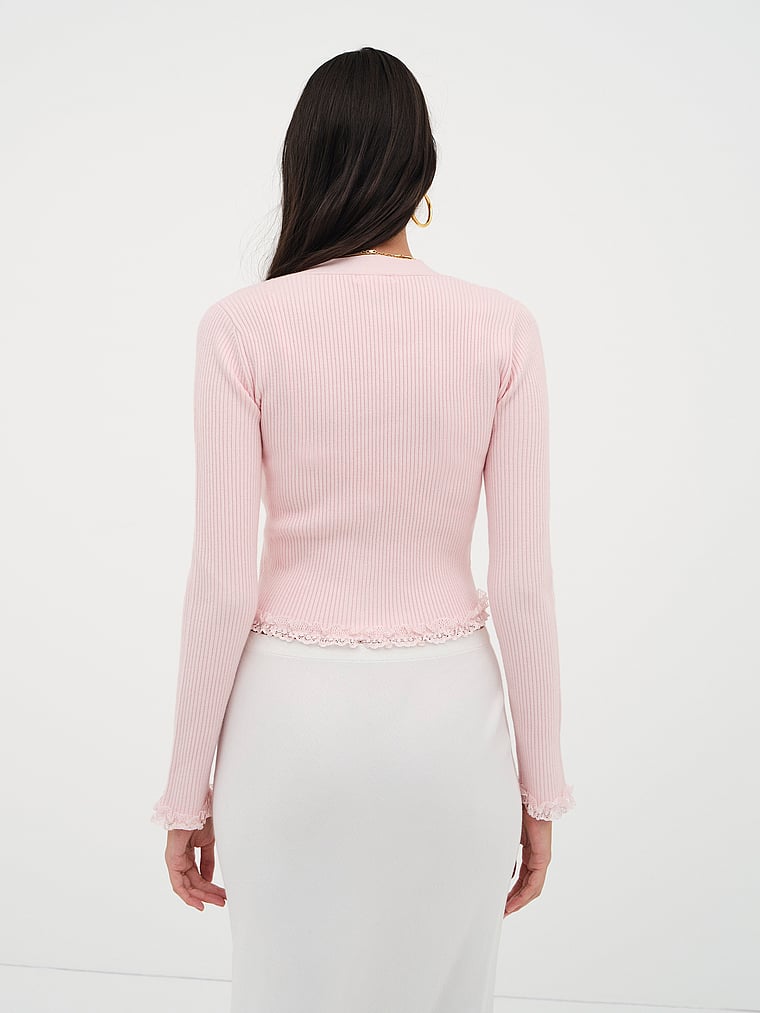 For Love & Lemons Soft Ribbed Cropped Cardigan