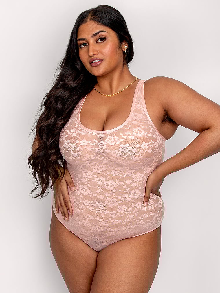 Curvy Couture No Show Lace Bodysuit