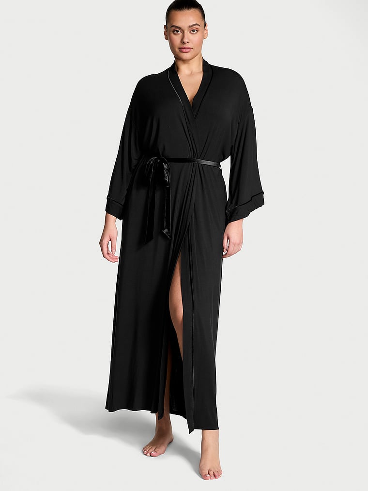 Victoria's Secret Modal Soft Velvet-Trim Maxi Robe