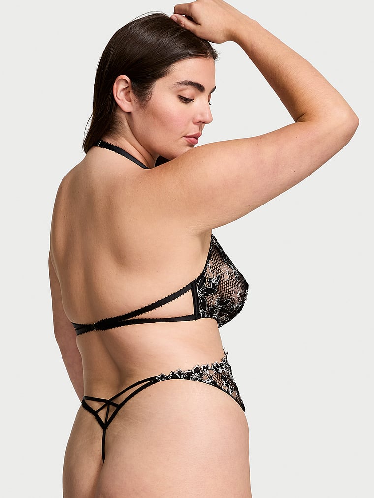 Very Sexy Ziggy Glam Embroidery Cutout Crotchless Teddy