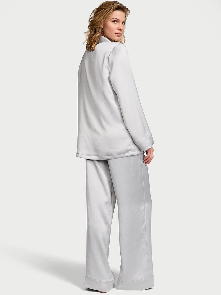 Victoria's Secret Luxe Satin Double -Breasted Long Pajama Set