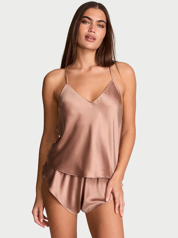 Victoria's Secret Very Sexy Starstruck Satin Chain Cami & Flutter Short Set