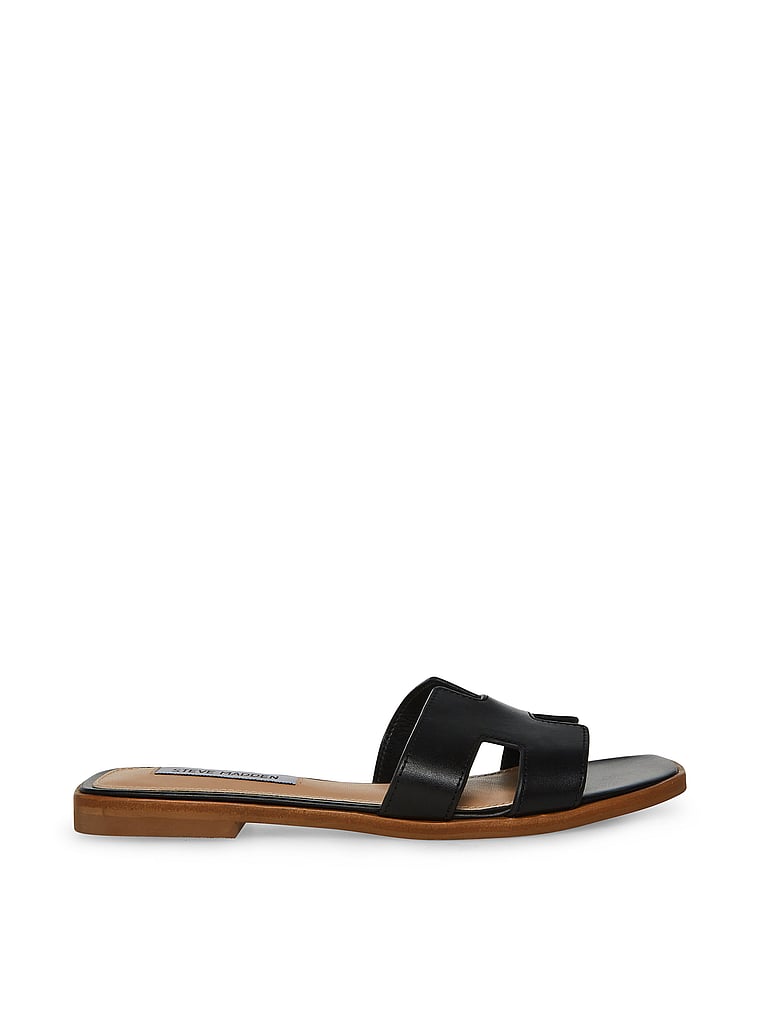 Steve Madden Hadyn Black Leather Sandals
