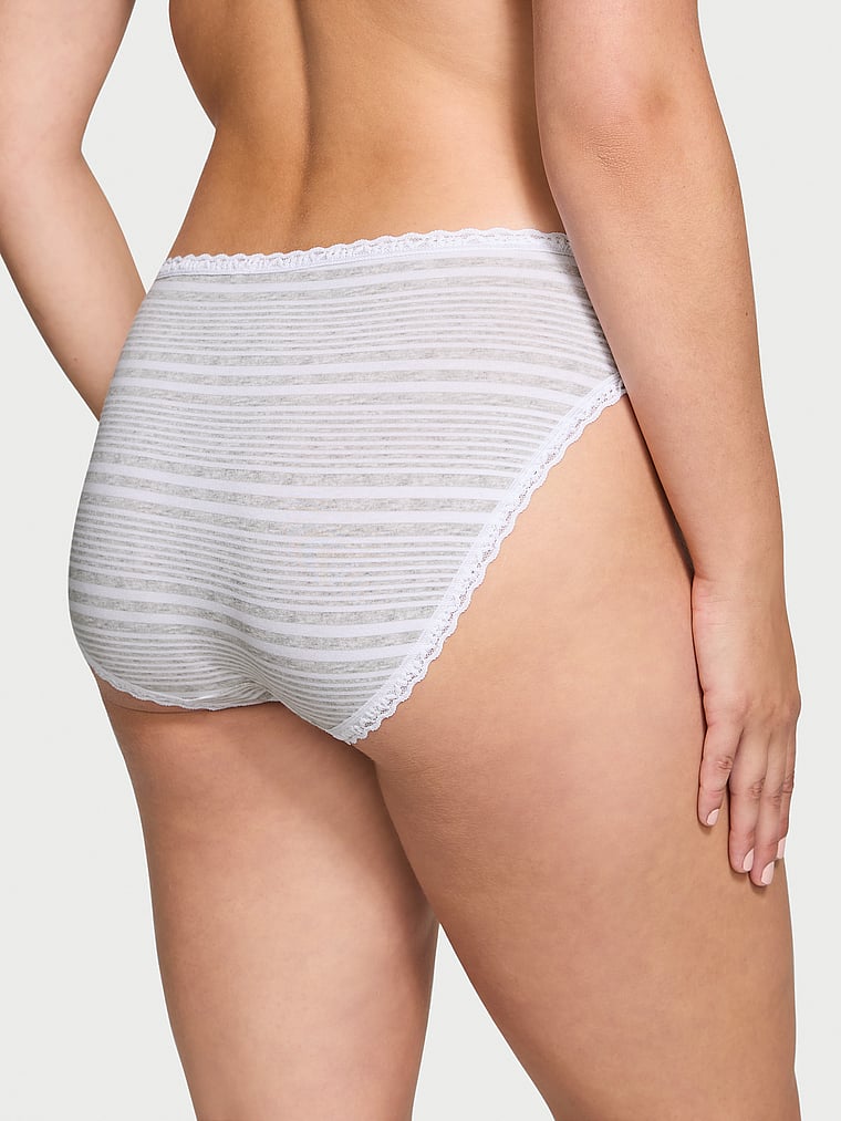 The Lacie Lace-Trim Cotton High-Leg Brief Panty Smooth