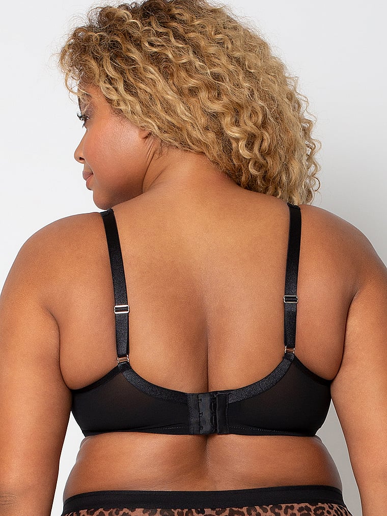 Curvy Couture Sheer Mesh Plunge T-Shirt Bra