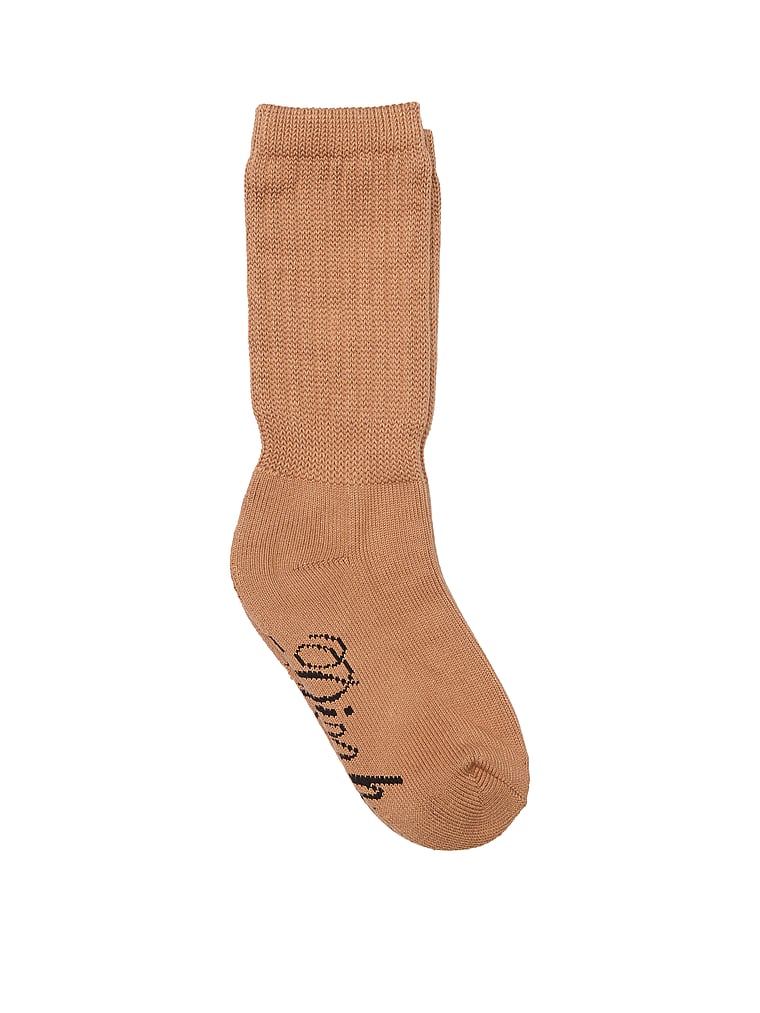 PINK Ribbed Slouch Socks