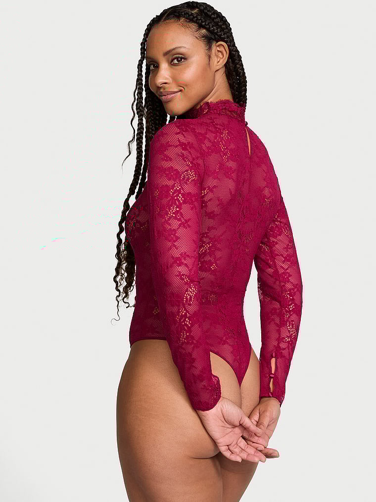 Very Sexy Lace Long-Sleeve Bodysuit