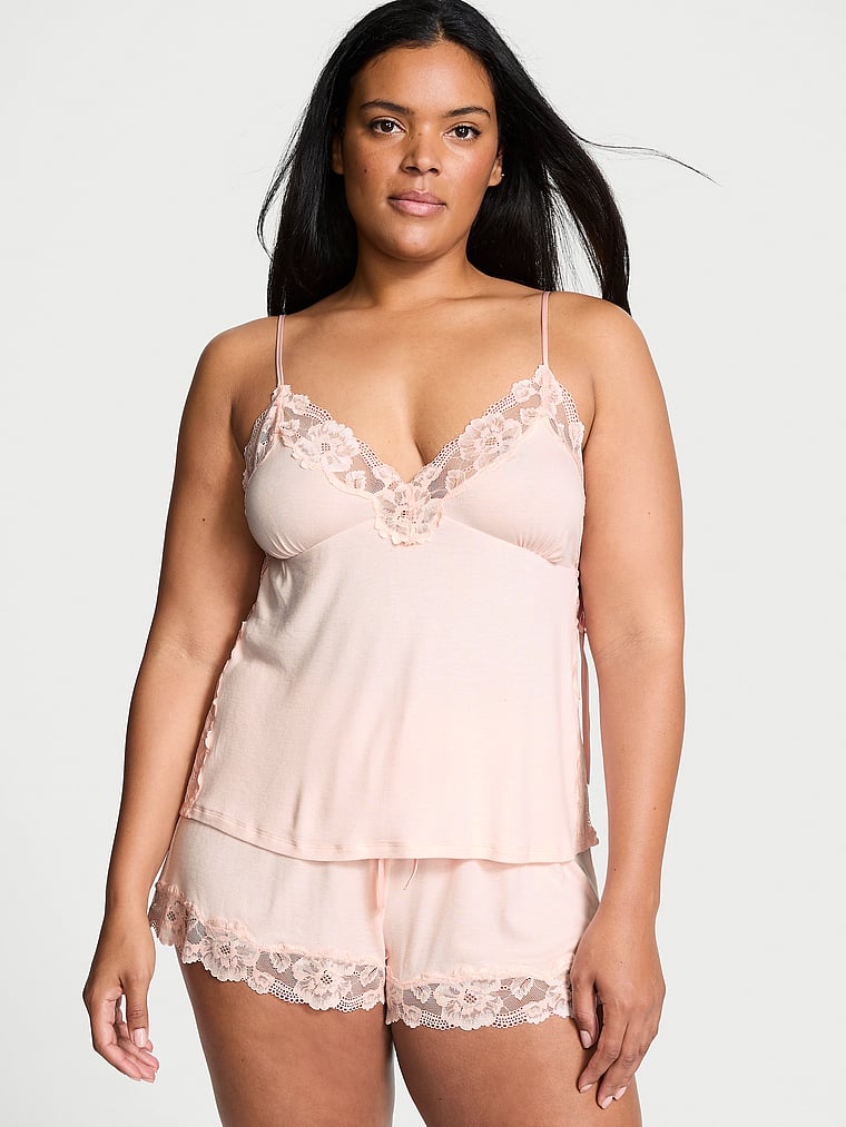 Victoria's Secret Ribbed Modal & Lace Cami Shorts Set