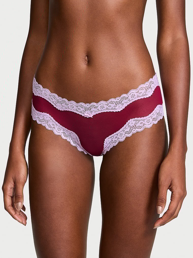 Victoria's Secret Tease Mesh Lace-Trim Cheeky Panty Mesh
