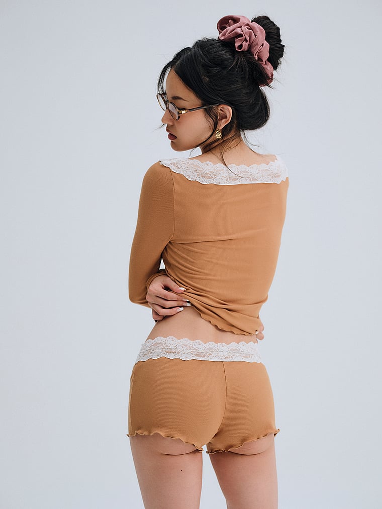 For Love & Lemons Eisley Ribbed Knit Top