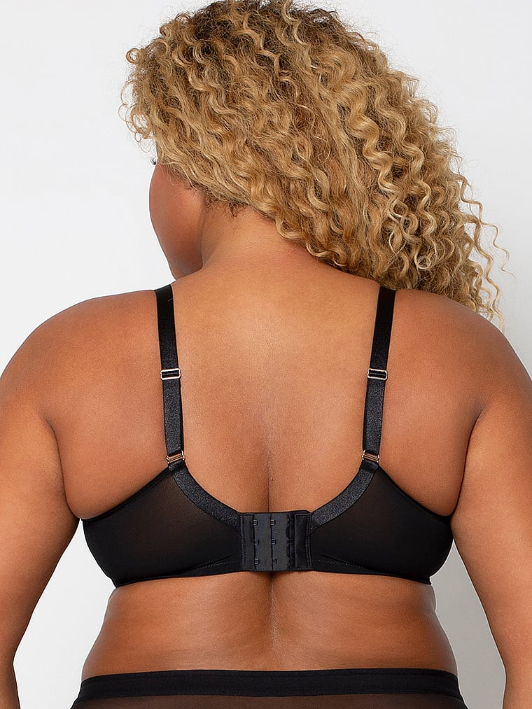 Curvy Couture Sheer Mesh Unlined Bra