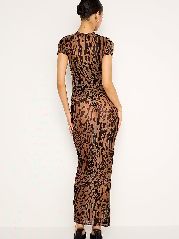 Good American Mesh Tee Maxi