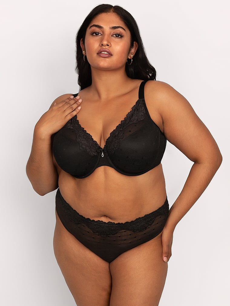 Curvy Couture Sheer Whisper High Cut Brief Panty