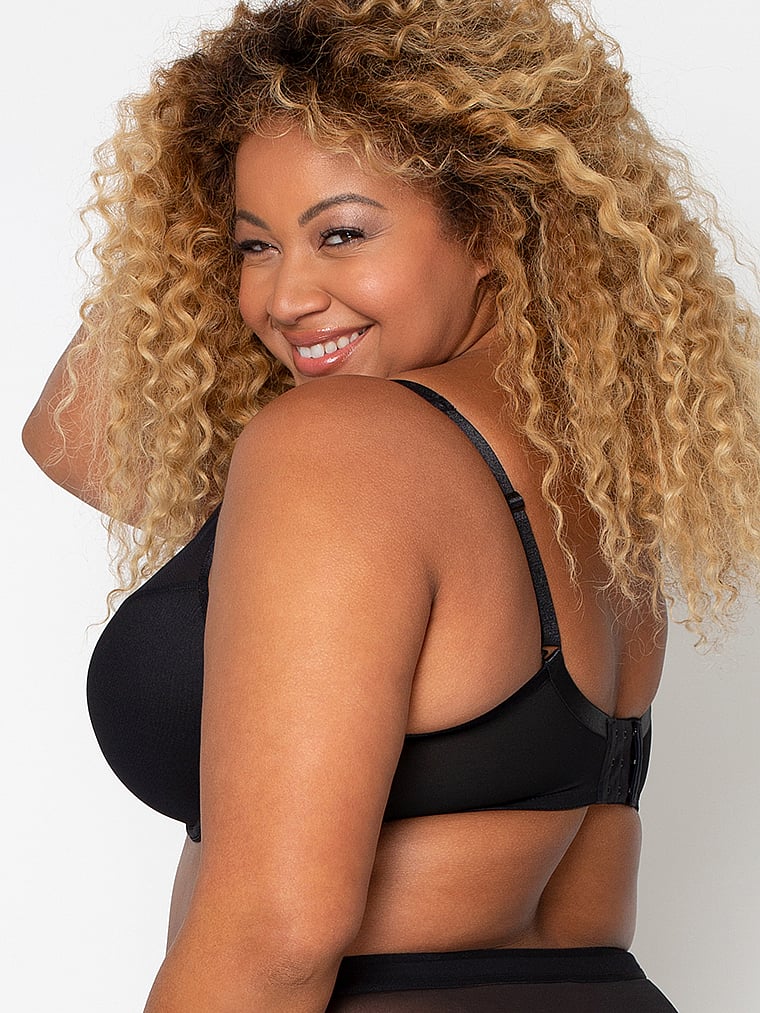 Curvy Couture Sheer Mesh Plunge T-Shirt Bra