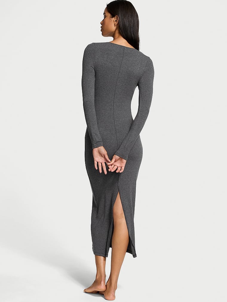 Victoria's Secret Ribbed Modal Long-Sleeve Slip Dress