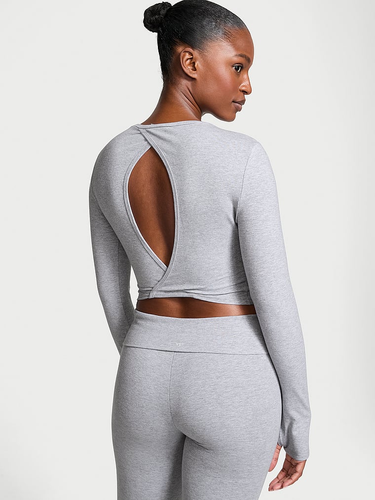 VSX Cotton Cutout Back Long-Sleeve Top