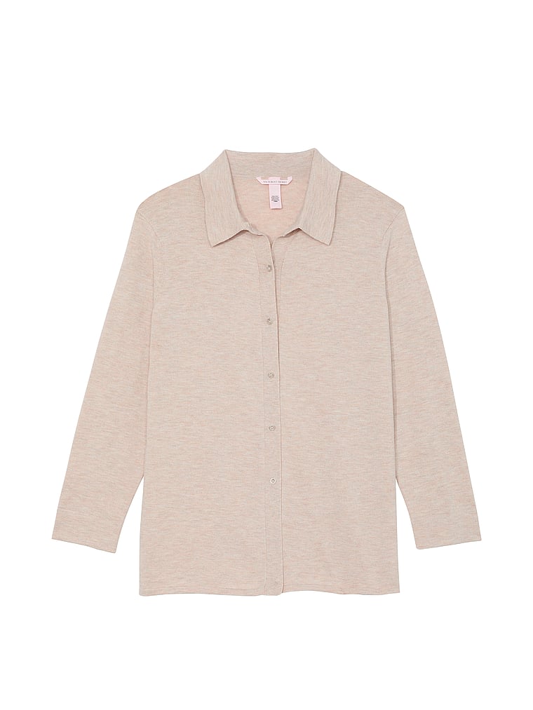 Victoria's Secret Luxe Cr��me Knit Button-Up Shirt