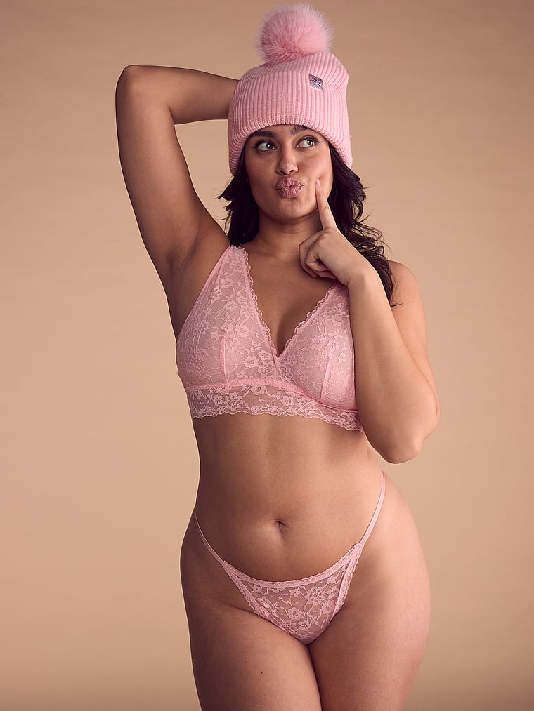 Victoria's Secret Sexy Tee Sequin Posey Lace Triangle Bralette Lace