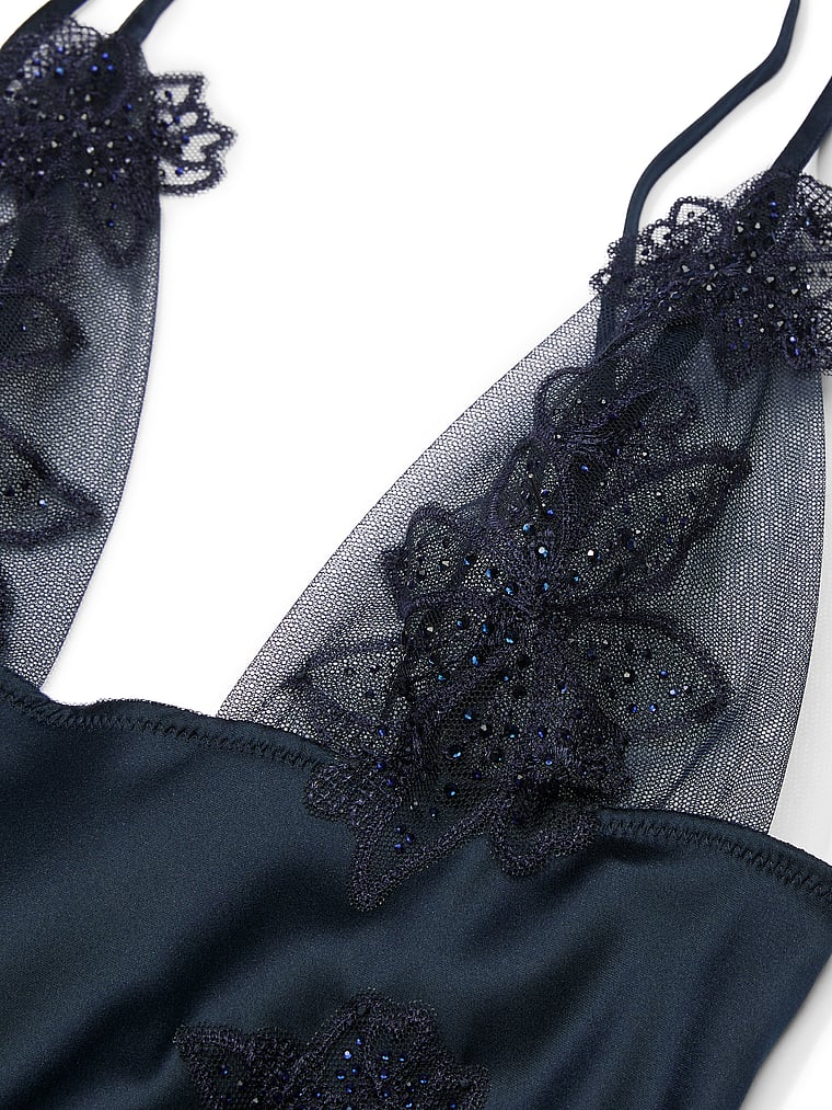 Victoria's Secret Ziggy Glam Noir Embellished Triangle Mini Slip
