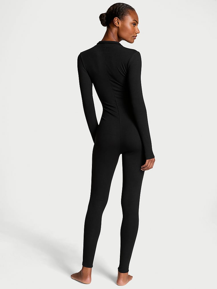 Victoria's Secret Luxe Ribbed Modal Long-Sleeve Jumpsuit