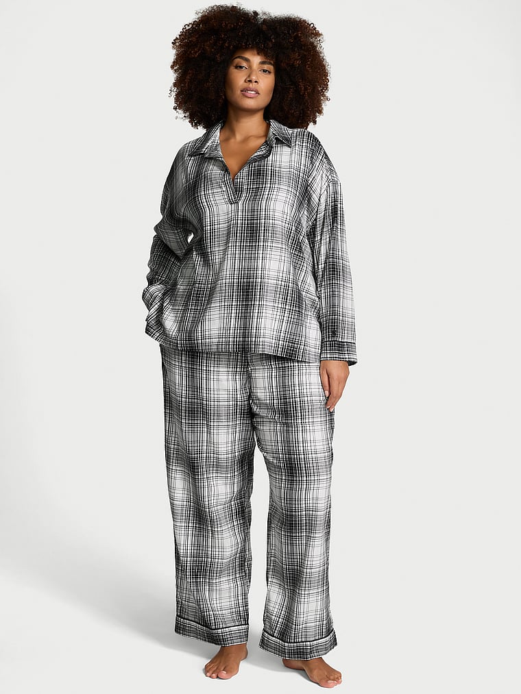 Victoria's Secret Flannel Popover Long Pajama Set