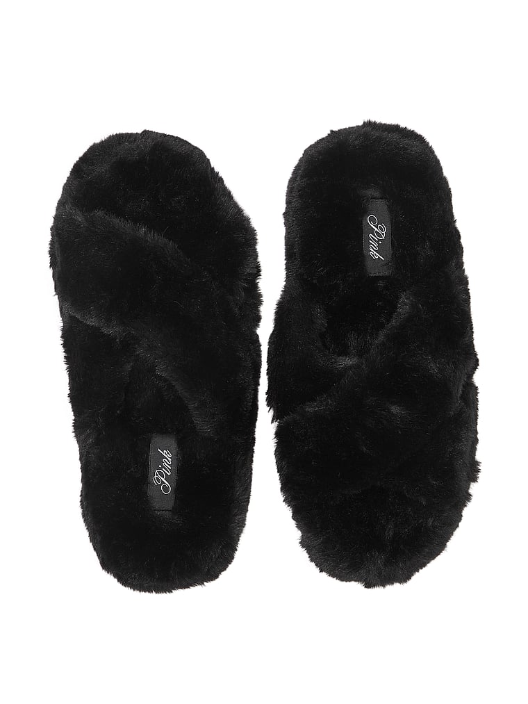 PINK Faux Fur Platform Slipper