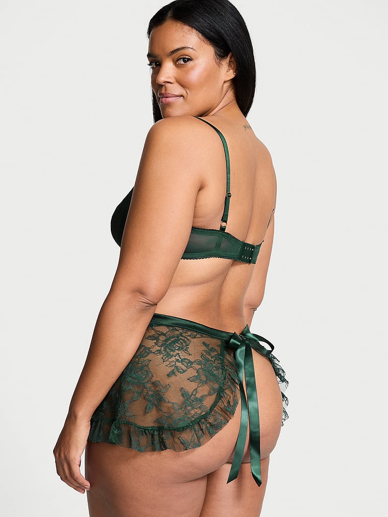 Very Sexy Wicked Unlined Rose Lace Apron Set
