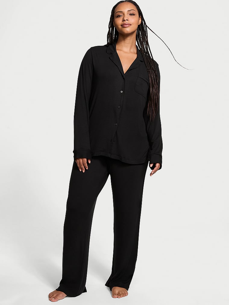 Victoria's Secret Ribbed Modal Long Pajama Set