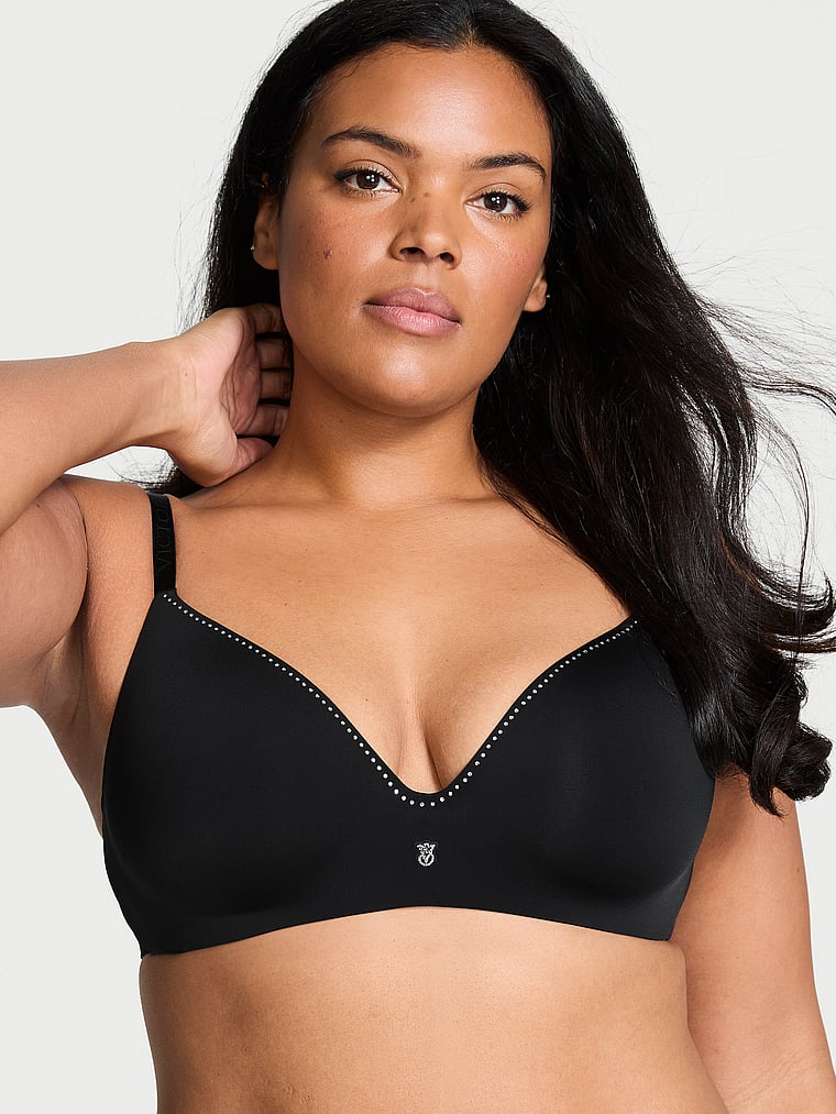 The T-shirt Shine-Trim Push-Up Wireless Bra Shine Trim