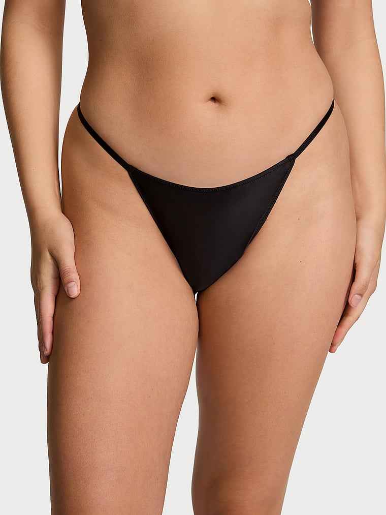Dream Angels Satin Pom Pom V-String Panty Smooth