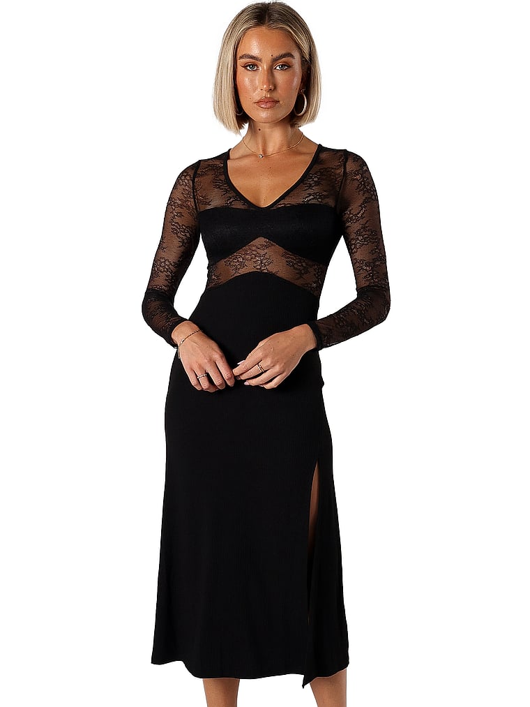 Petal & Pup Addams Long Sleeve Midi Dress