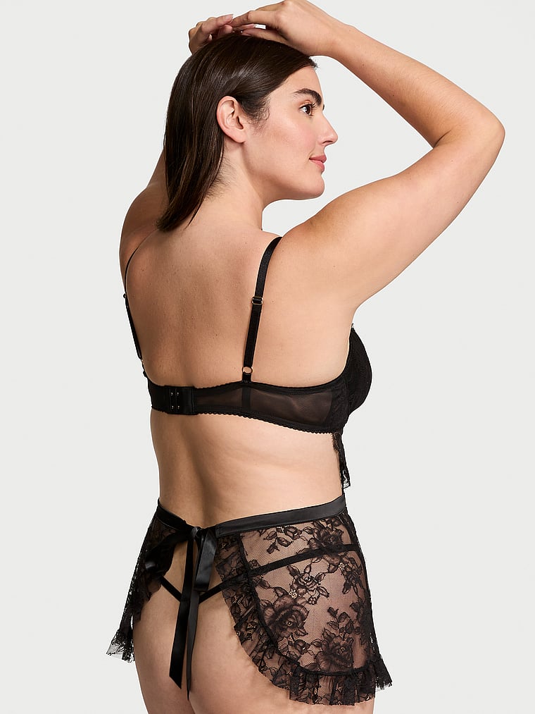 Very Sexy Wicked Unlined Rose Lace Apron Set