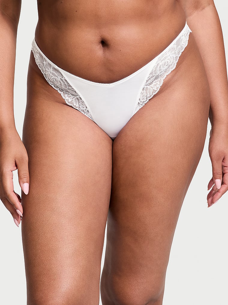 Very Sexy Rose Lace-Trim High-Leg Thong Panty Lace Trim