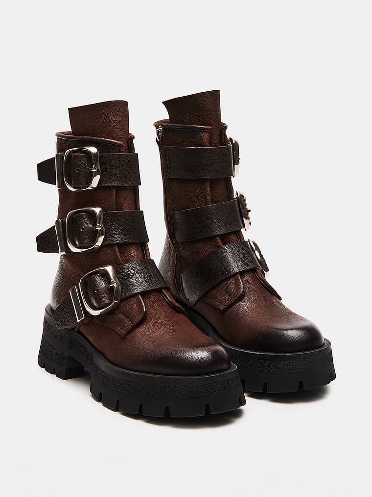 Steve Madden Roland Brown Leather Ankle Booties