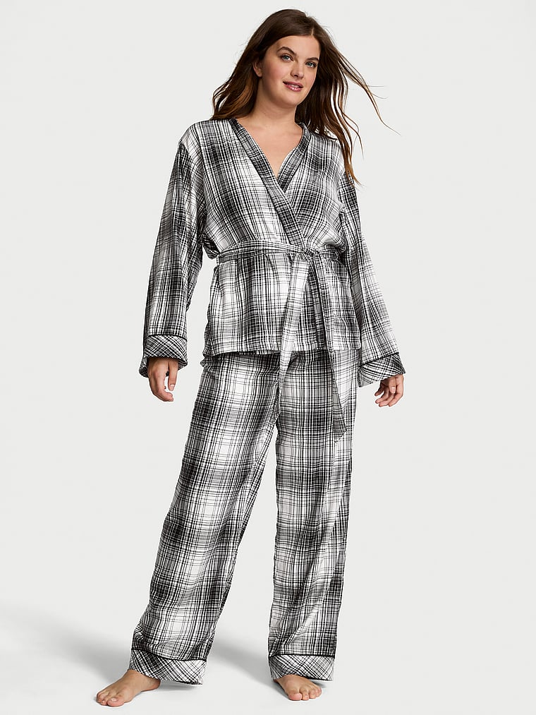 Victoria's Secret Flannel Wrap Long Pajama Set
