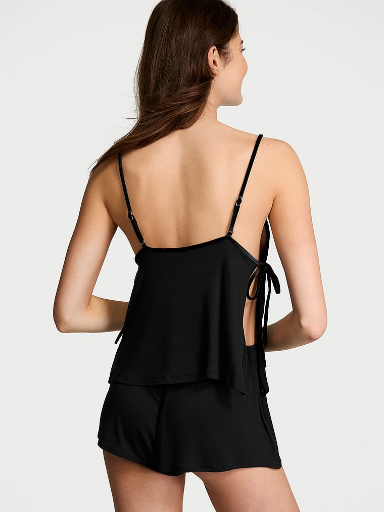 Victoria's Secret Ribbed Modal Velvet-Trim Cami Shorts Set