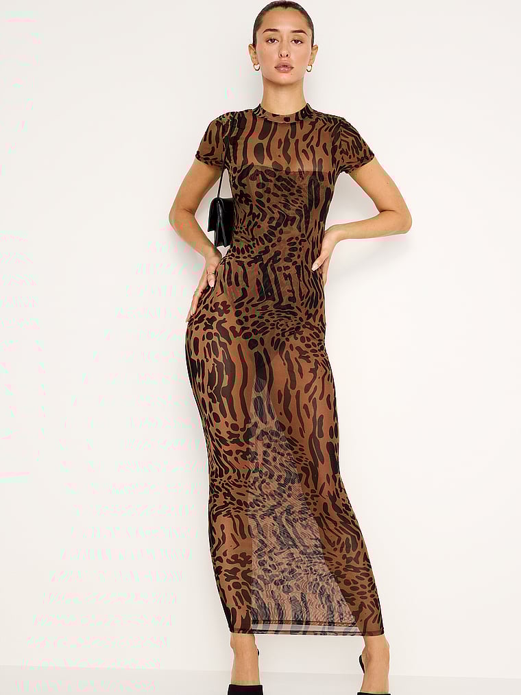 Good American Mesh Tee Maxi